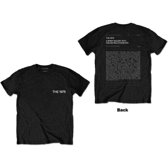The 1975 Unisex T-Shirt A Brief Inquiry Back Print Black 2 Sided - Picture 1 of 4